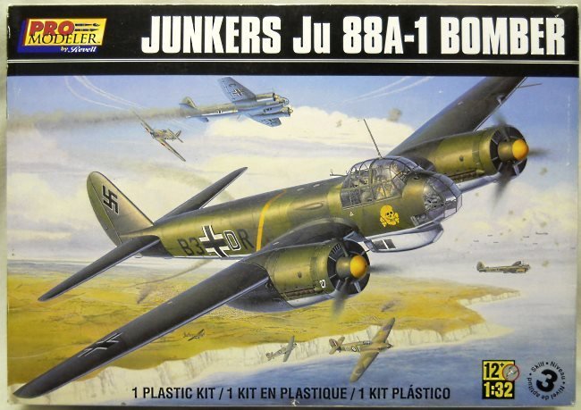 Revell 1/32 Junkers Ju-88 A-1 Pro Modeler With Aires Wheelset / Profile / Eduard PE / Topdrawings Plans / Metal Gear Struts / Mistel Conversion With Decals / Kagero Decals  - (Ju88A1), 85-5986 plastic model kit